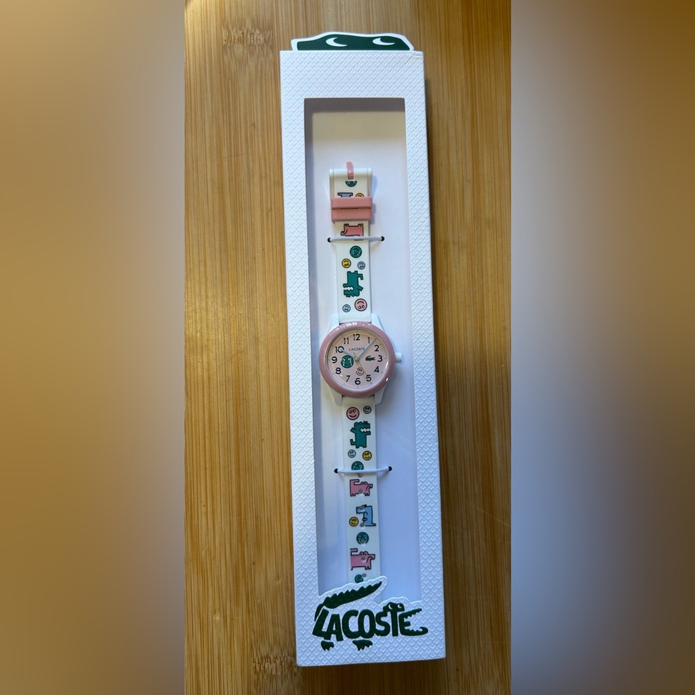 Lacoste Watch With 32mm Pink Face & White Silicone Band - Picture 6 of 6